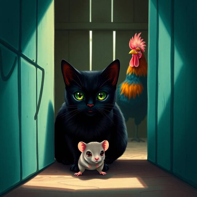 The Cat, the Rooster, and the Mouse