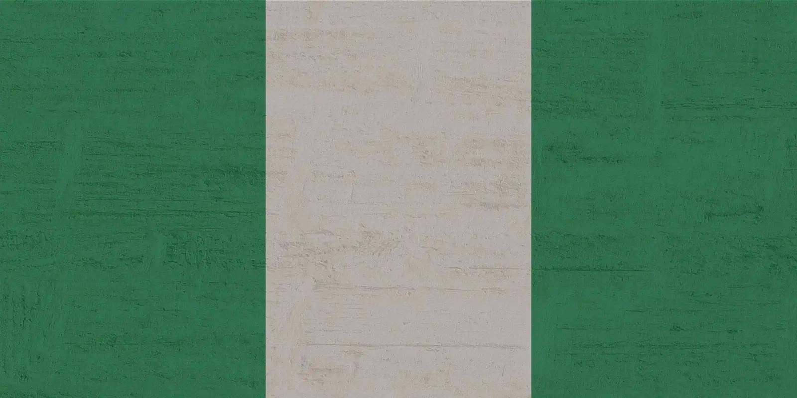 Flag of Nigeria showing green, white, and green.