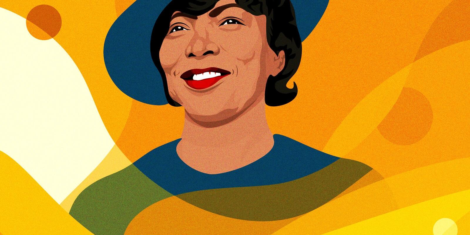 A colorful illustration of Zora Neale Hurston. Illustration by Monica Ahanonu @https://www.mahanonu.com/