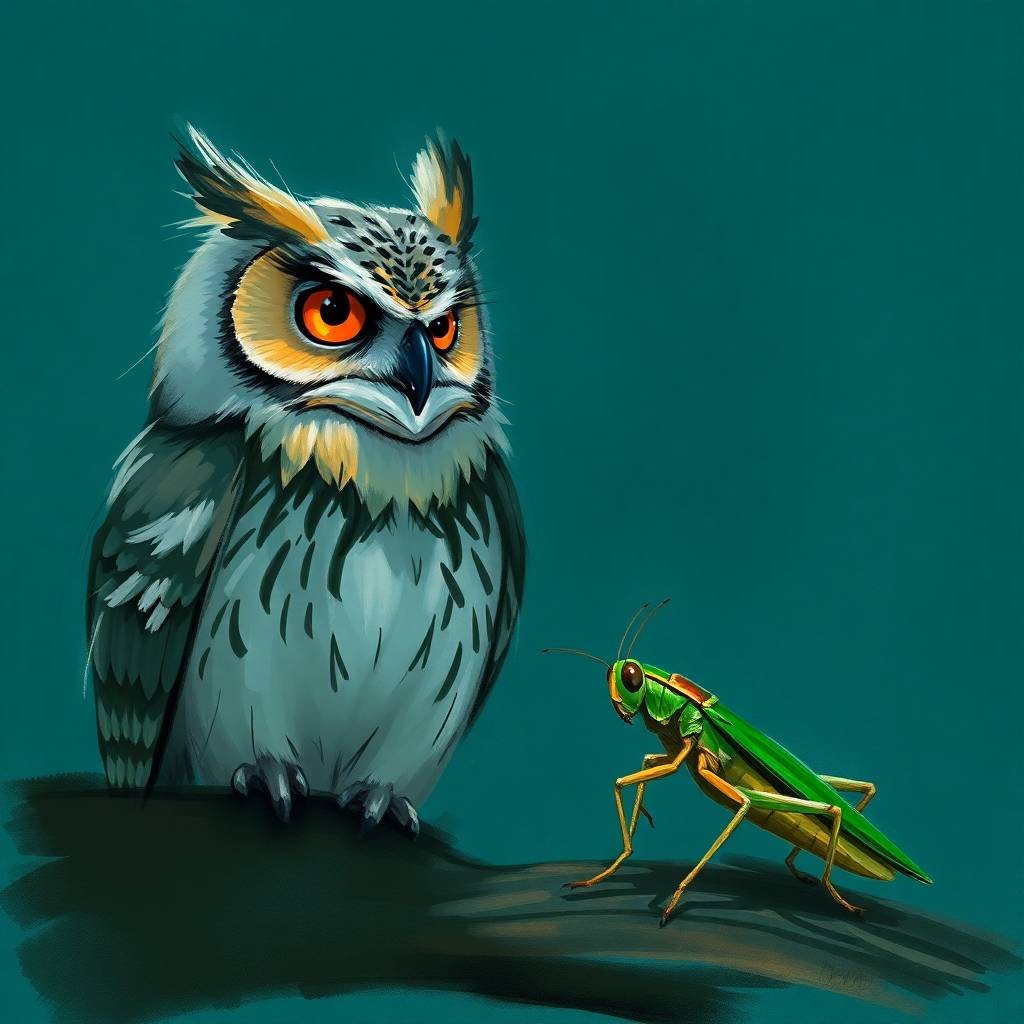 The Owl and the Noisy Grasshopper